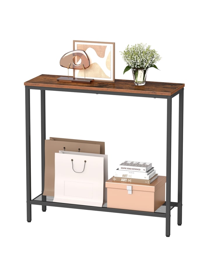 Flurtisch Dacey in Braun-Schwarz - (B)80 x (H)81.2 x (T)24 cm
