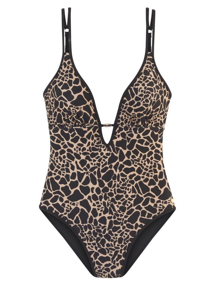 Badeanzug in schwarz-gold