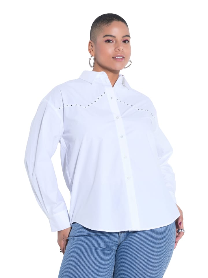 Hemdbluse in offwhite