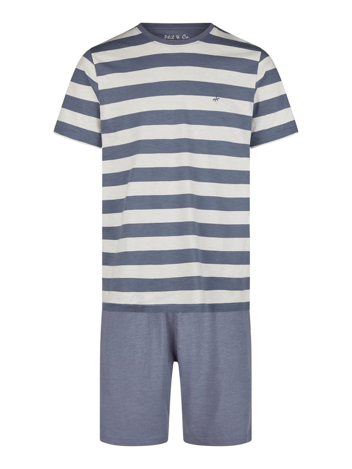 Pyjama Shorty in streifen-slub