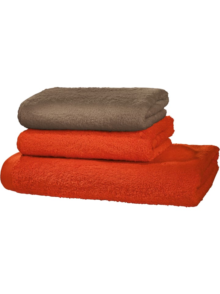 Frottier Frottier-Set 3-teilig Heidenheim in orange/hellbraun