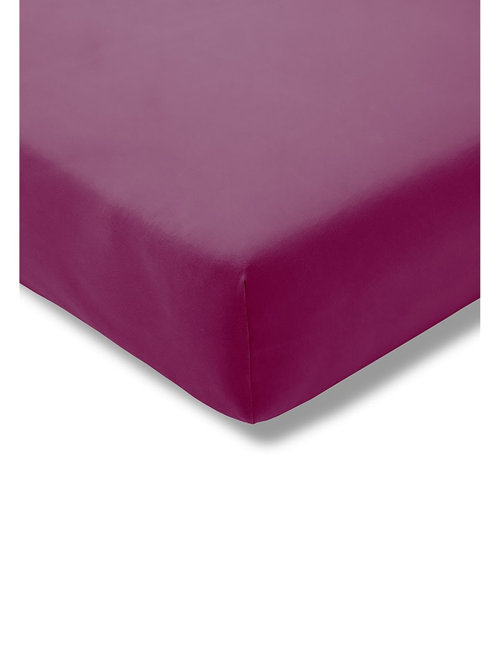Spannbetttuch Zwirn-Jersey in fuchsia