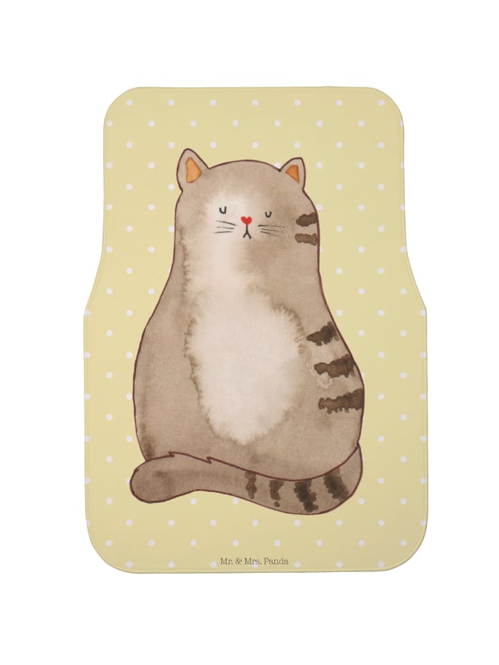 Automatte Katze Sitzen ohne Spruch in Gelb Pastell