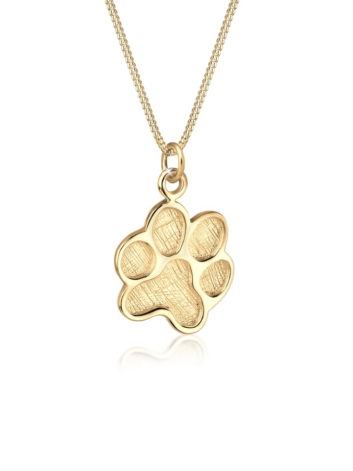 Halskette 925 Sterling Silber Pfote in Gold