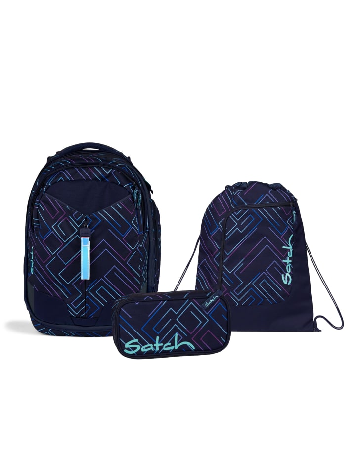 Schulrucksack-Set MATCH Purple Laser 3-teilig in Lila