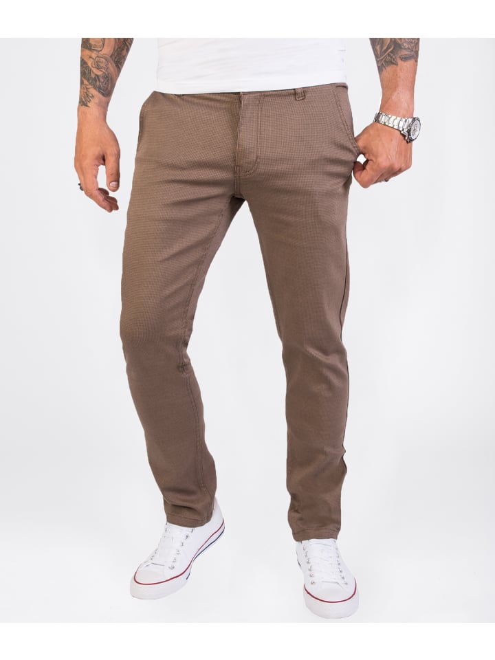 Stoffhose in Dunkelbeige