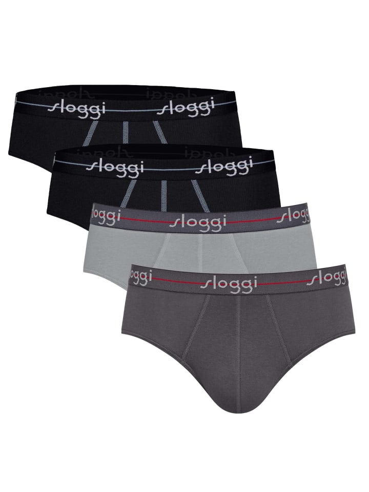 Slip 4er Pack in Schwarz/Grau/Schwarz