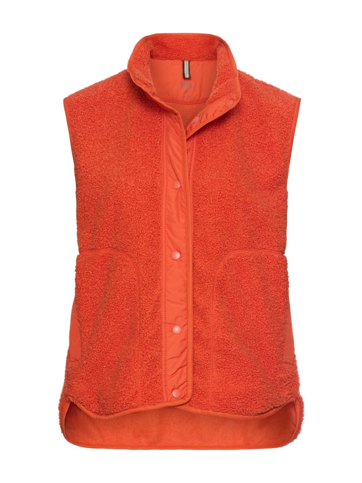 Teddyweste mit Stehkragen in Orange