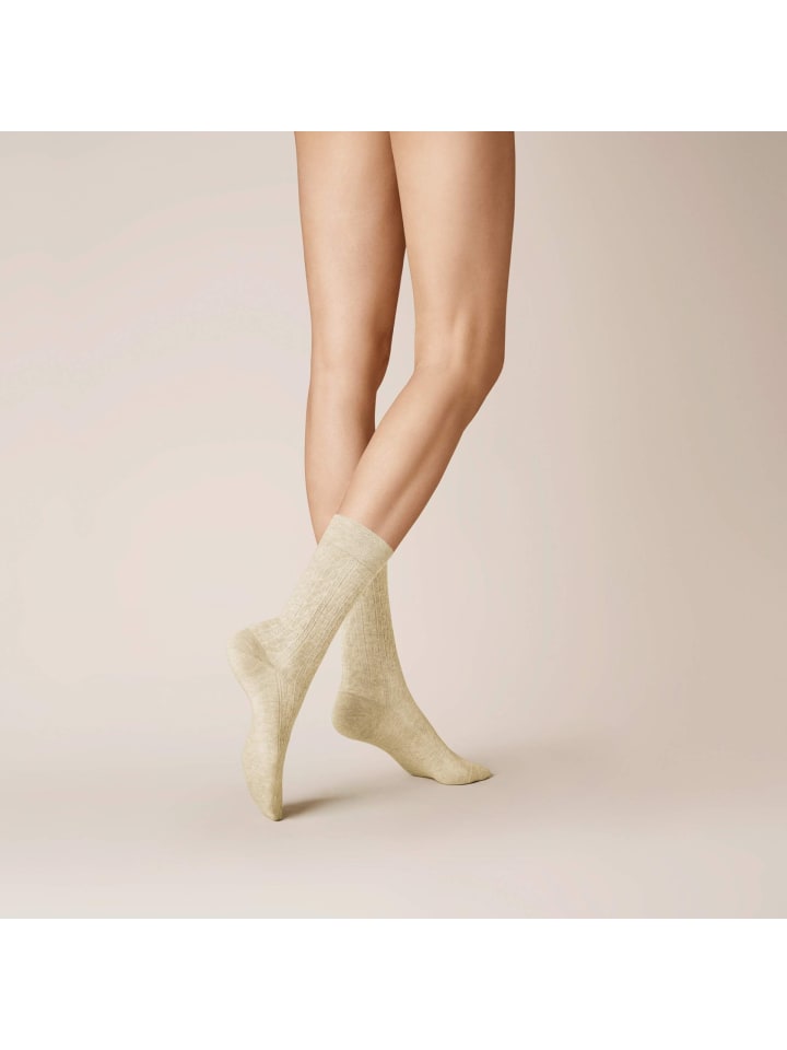 Socken Winter Dreams - Plait weich in Winterweiss