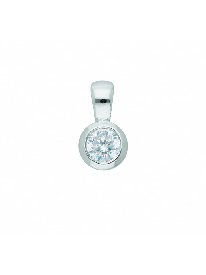 Damen 925 Silber Anhänger mit Zirkonia in silber