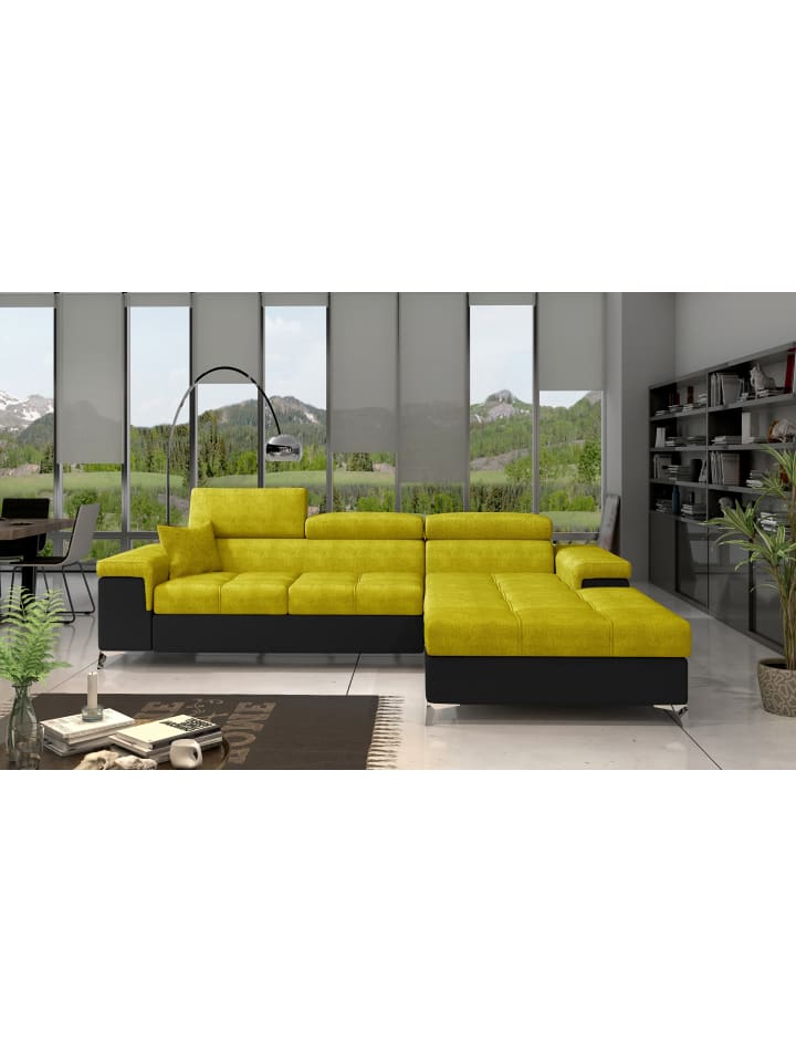 Ricky Recamiere Rechts in Senf - (L) 205 x (B) 281 x (H) 88 cm