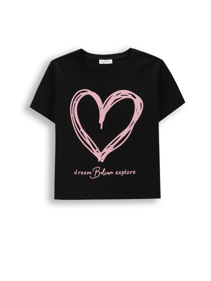 T-shirt mit kurzen Ärmeln in schwarz