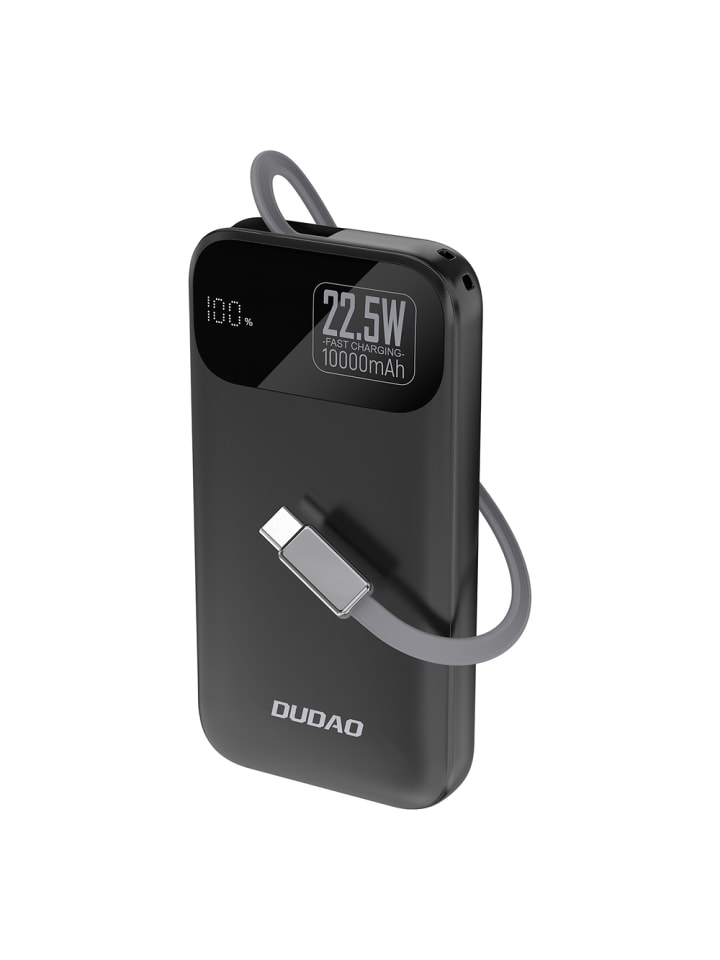 K31 10000mAh 22,5W Powerbank mit Kabel Schwarz