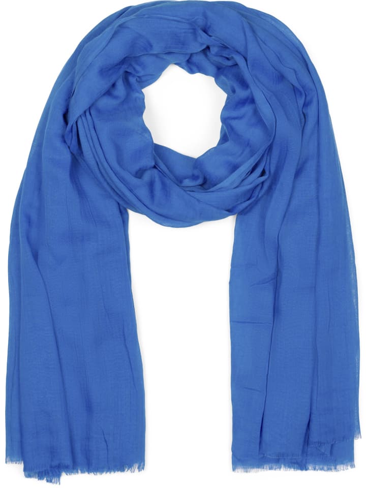 Schal mit Fransen in Royalblau