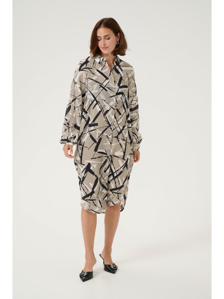 Kleid KAmanilla Oversize fit in Feather Gray/Black Graphic