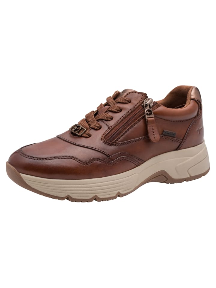 WIDE FIT Sneaker in COGNAC NAPPA