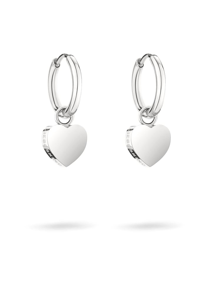 Creolen My Heart in silber