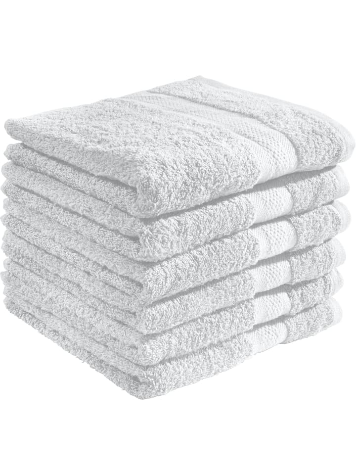 Frottier Handtuch 6er-Pack Chicago in weiß