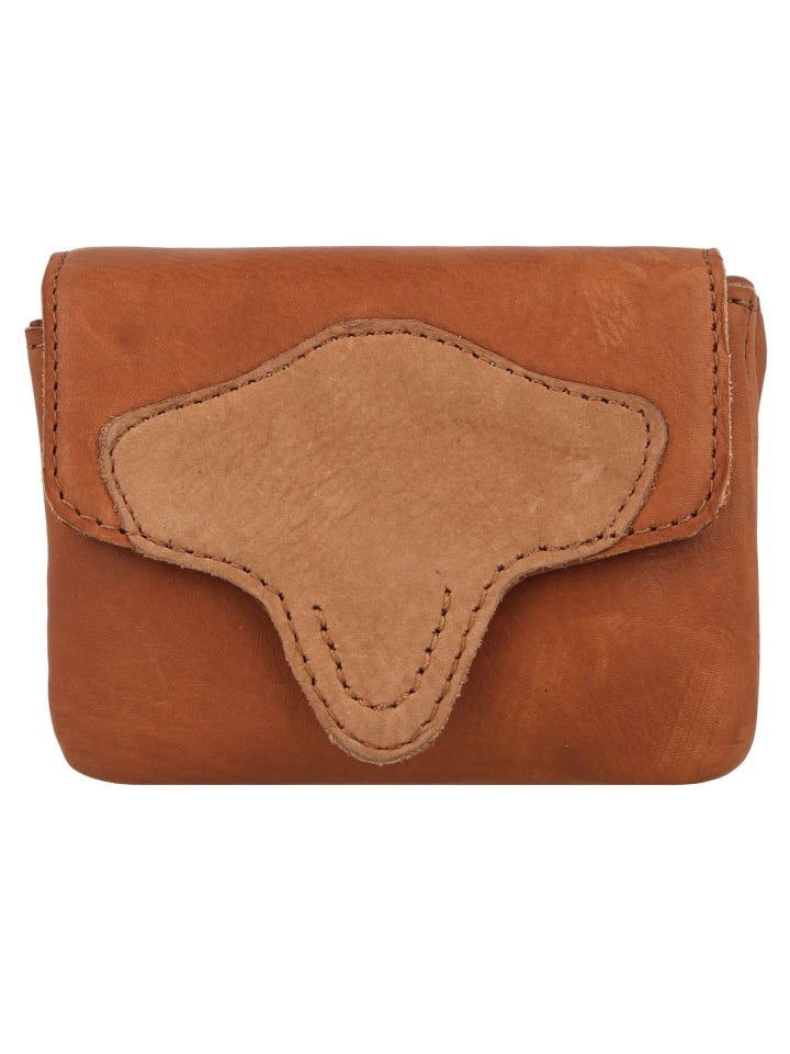 Geldbörse Leder 14 cm camel