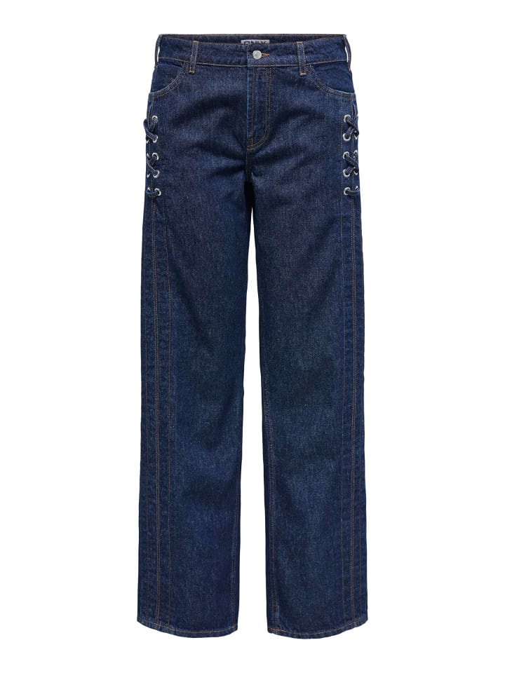 Jeans mit weitem Bein in Dark Blue Denim