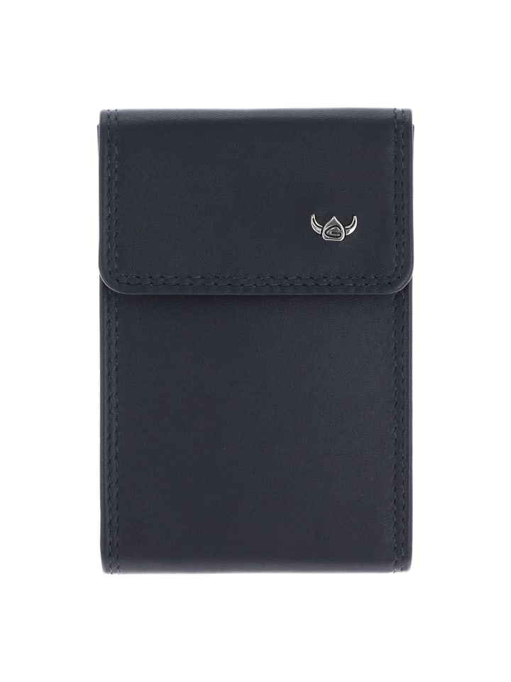 Polo RFID Kreditkartenetui Leder 12 cm marineblau