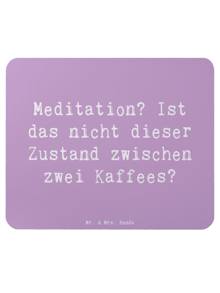 Mouse-Pad Spruch Innere Ruhe Kaffee mit Spruch in Lavendeltraum