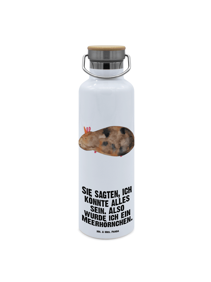 Trinkflasche Edelstahl Einhorn Meerschweinchen ... in Weiß