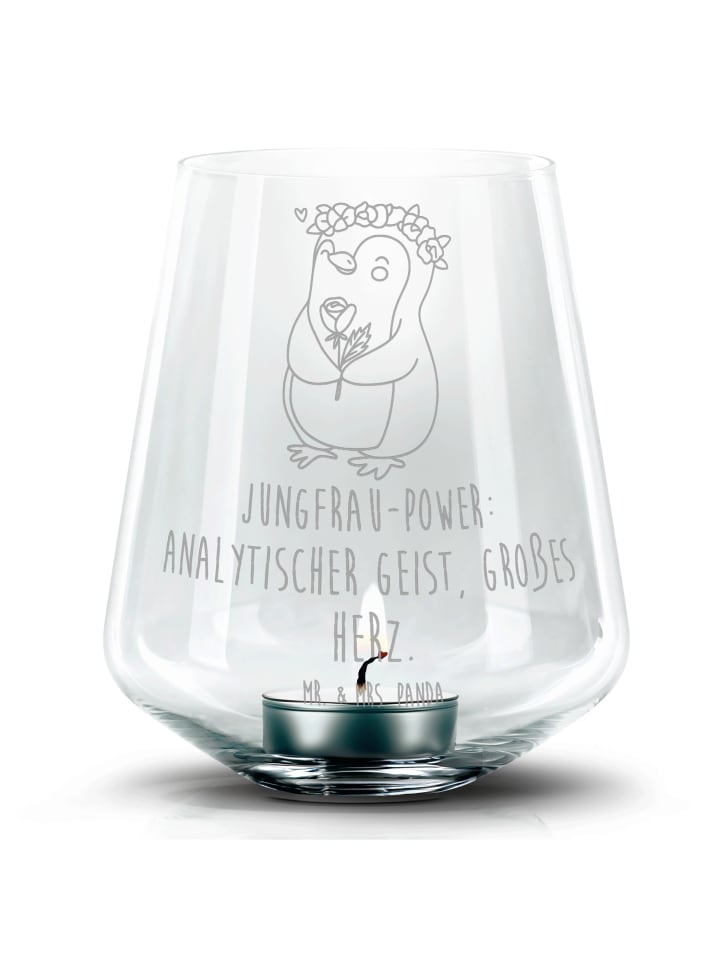 Kerzenständer Jungfrau Astrologie mit Spruch in Transparent