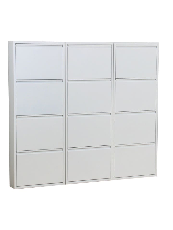 Schuhschrank Pisa Weiß 150 x 16 cm