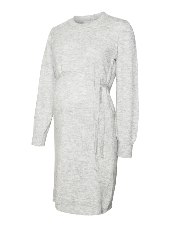 Strickkleid in Light Grey Melange 1