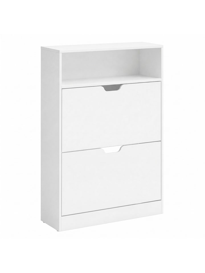 Schuhschrank Custos in Weiß - (B)80 x (H)102 x (T)24 cm