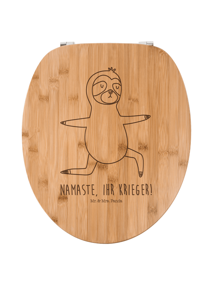 WC Sitz Faultier Yoga mit Spruch in Transparent
