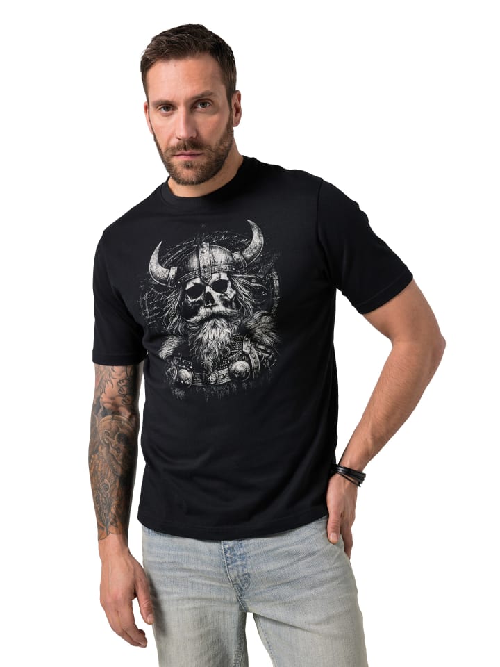Kurzarm T-Shirt in schwarz