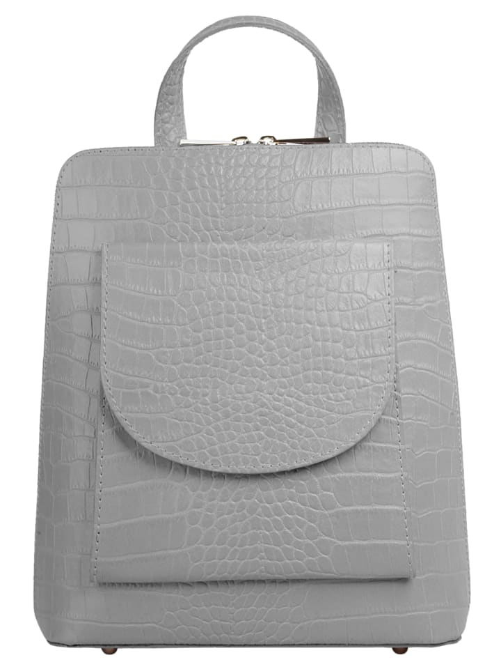 Rucksack echt Leder in grau