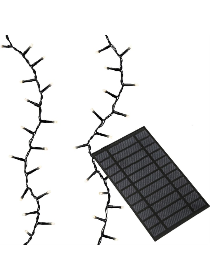 LED Solar Lichterkette 750 warmweiße LED USB L: 16m in schwarz