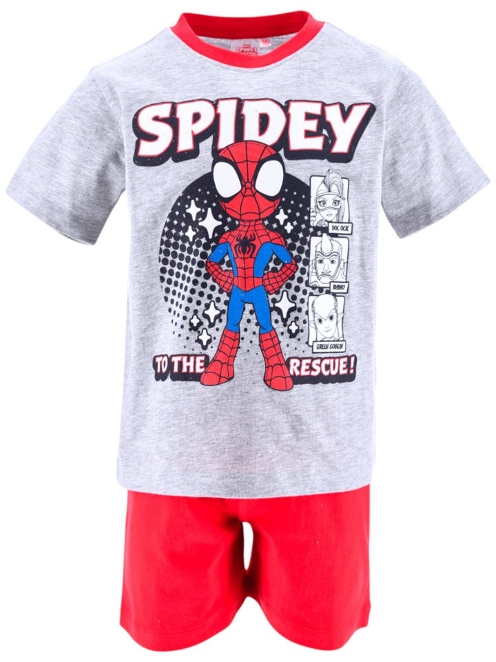 Schlafanzug kurz Spidey in Hellgrau