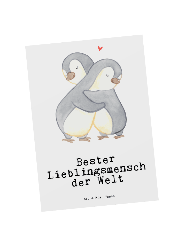 Grußkarte Pinguin Bester Lieblingsmensch der We... in Weiß