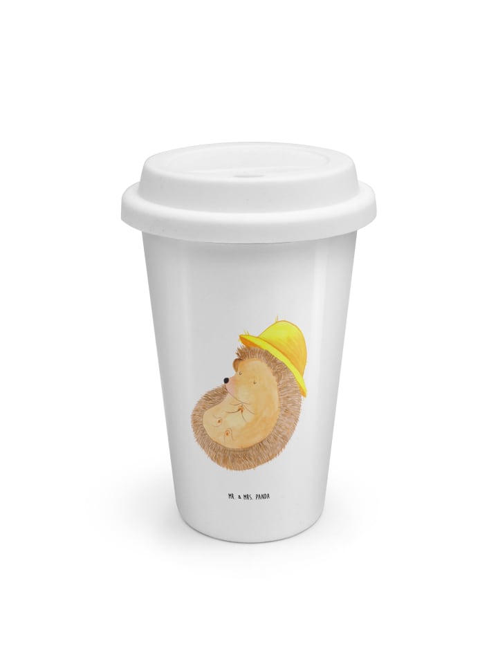 Keramikbecher Igel Beten ohne Spruch in Weiß