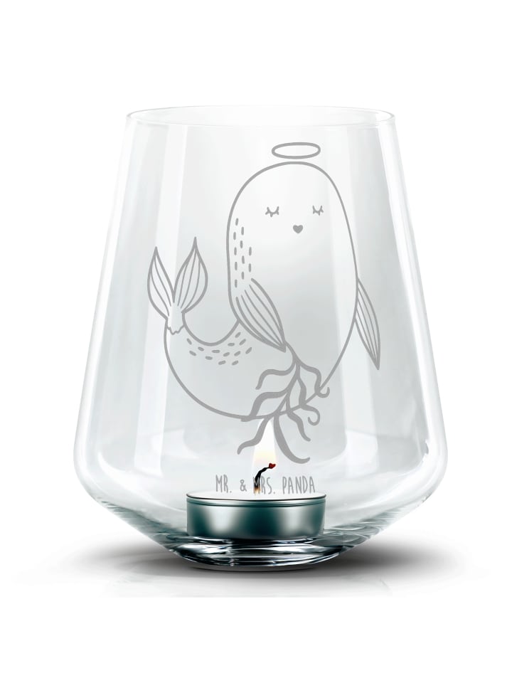Glas Teelichthalter Sternzeichen Jungfrau ohne ... in Transparent