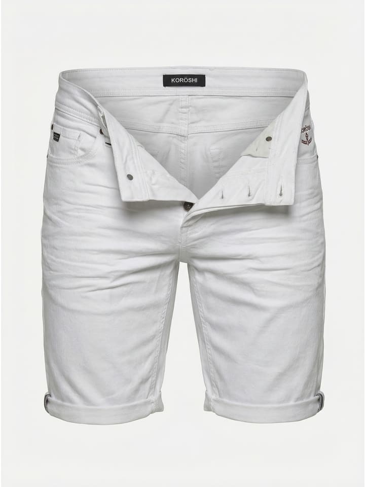 Herren jeansshorts nautik in weiß