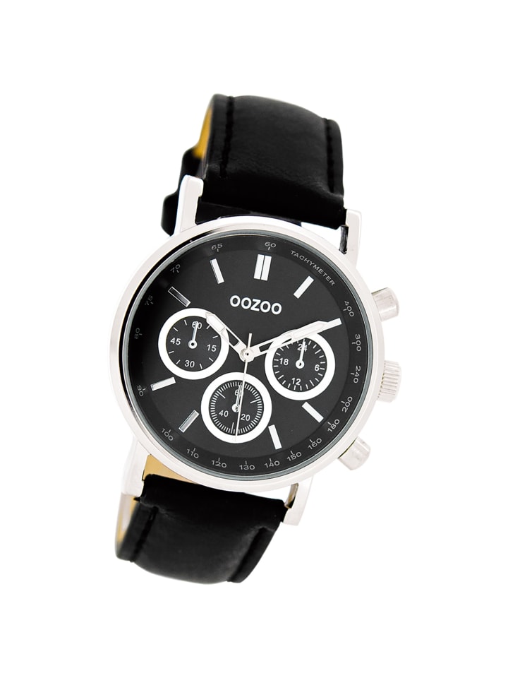 Analog-Armbanduhr Oozoo Timepieces schwarz mittel (ca. 33mm)