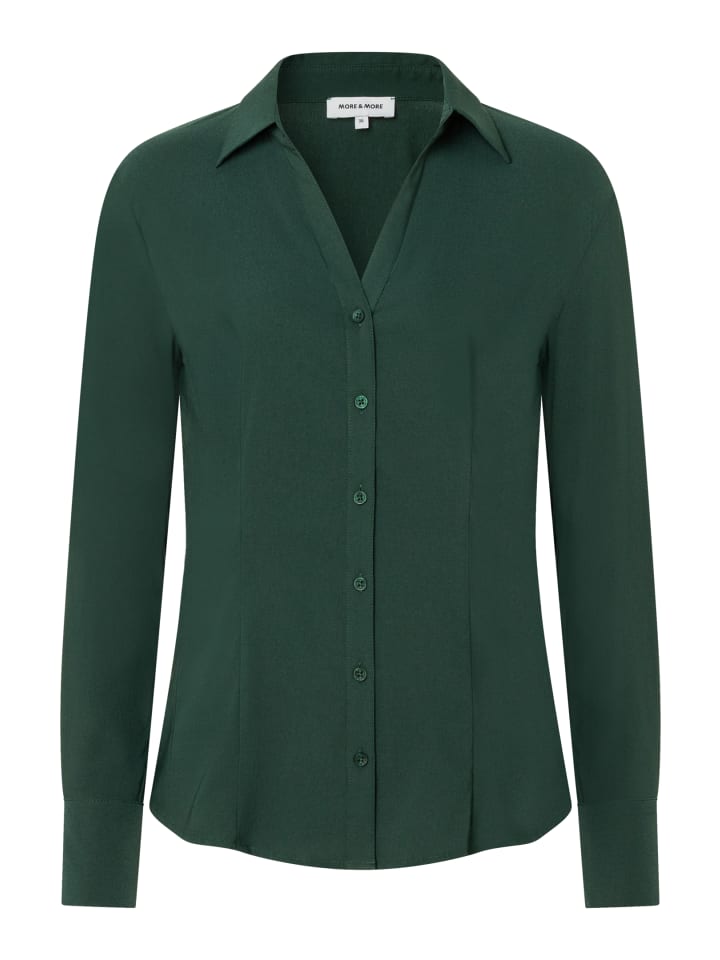 klassische, schmale Businessbluse in dark green