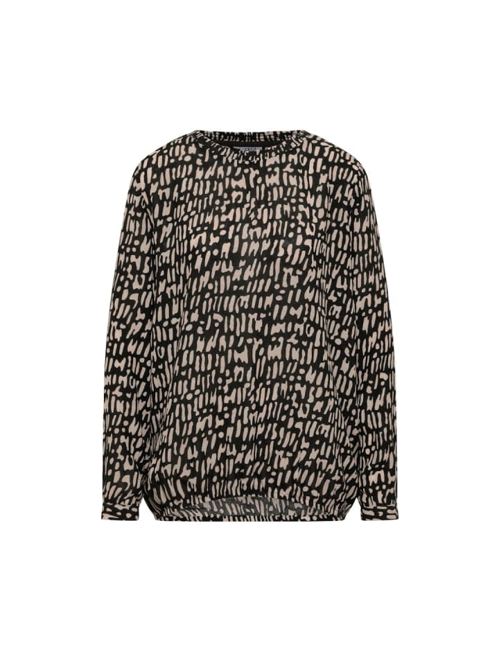Langarmbluse in raw khaki
