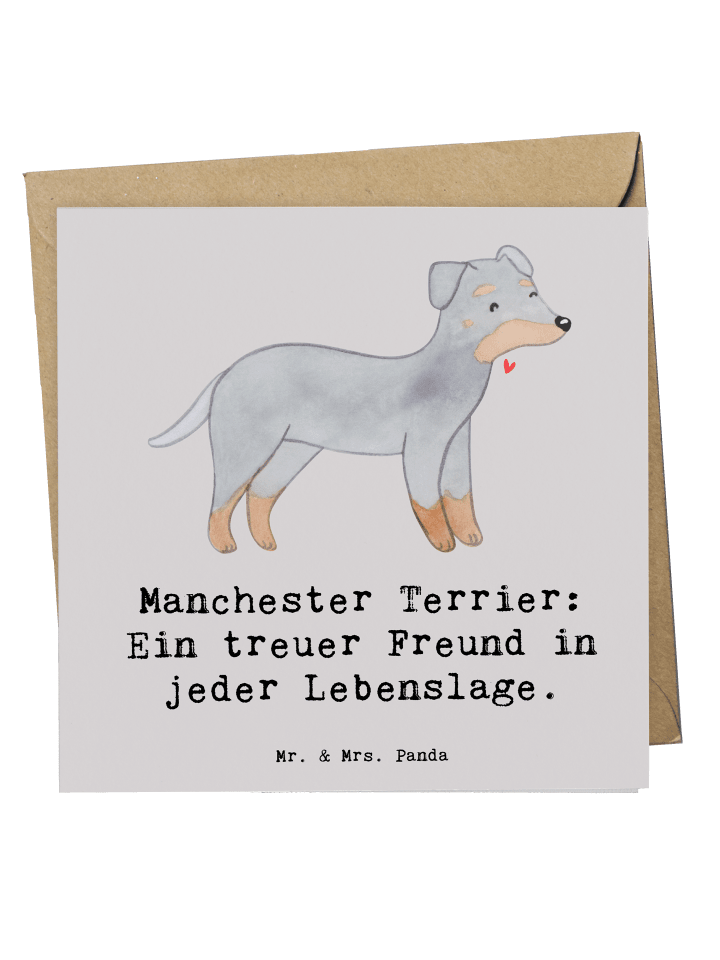 Deluxe Karte Manchester Terrier Freundschaft mi... in Grau Pastell