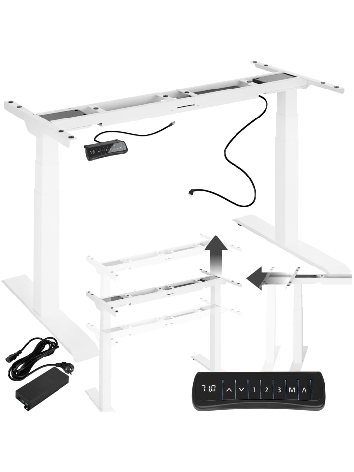Schreibtischgestell, Belastbarkeit 125 kg, 110-190 x 68 x 58-123 cm