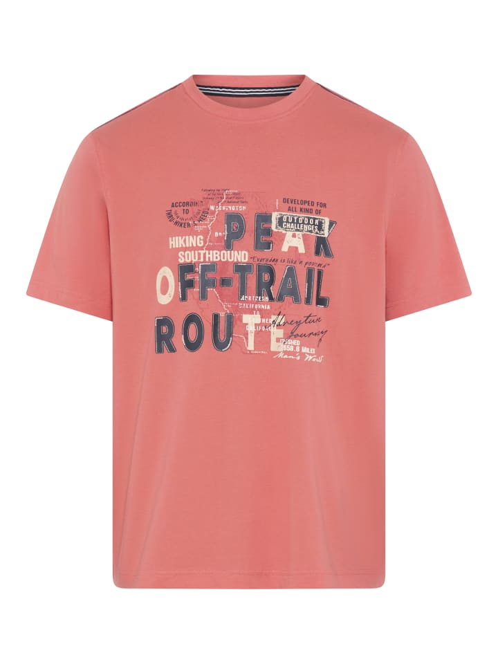 Rundhalsshirt in korallenrot