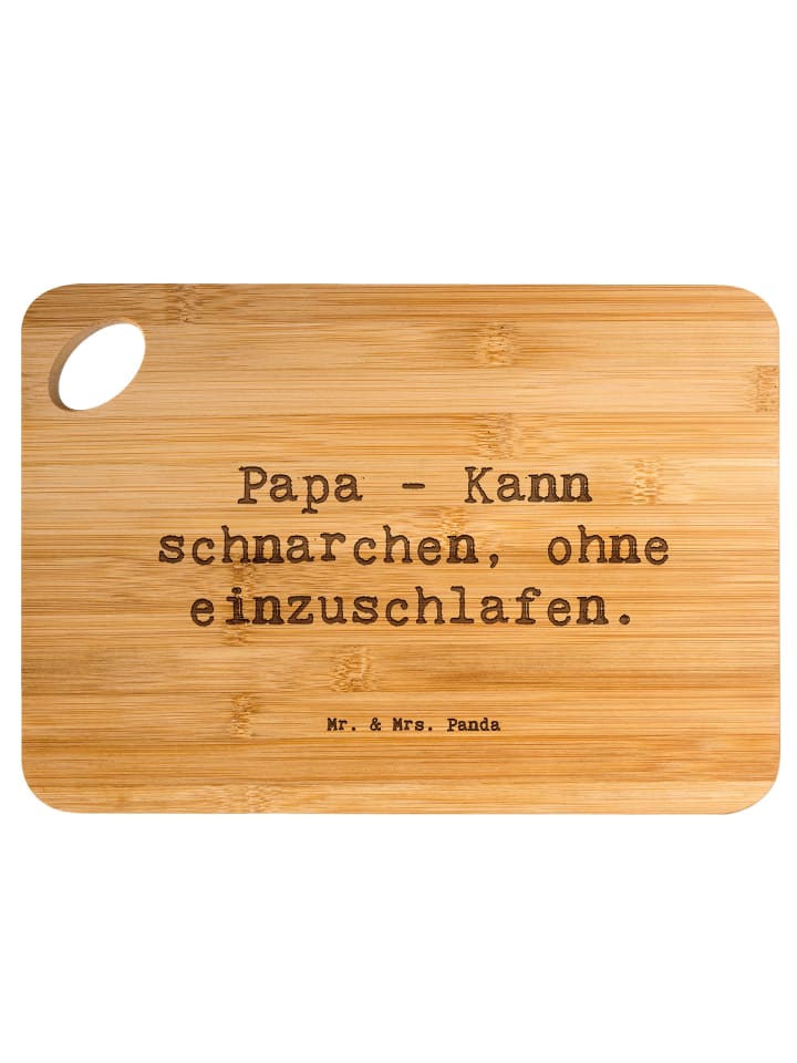 Servierplatte Spruch Papa Schnarchen mit Spruch in Braun