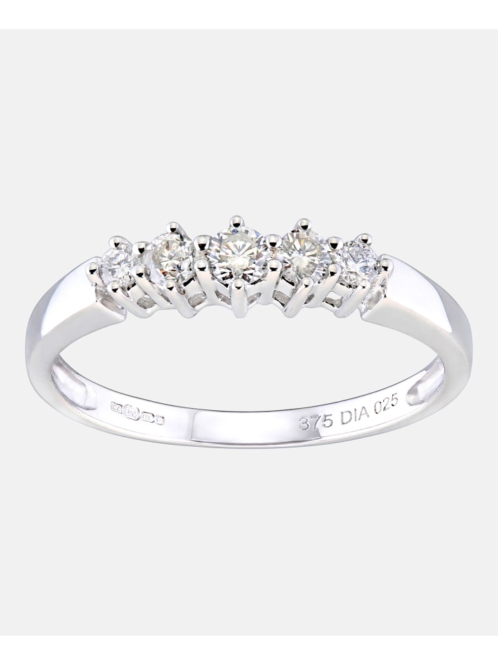 Eternity-Ring aus 375 Weißgold mit 0.25 Karat Diamant