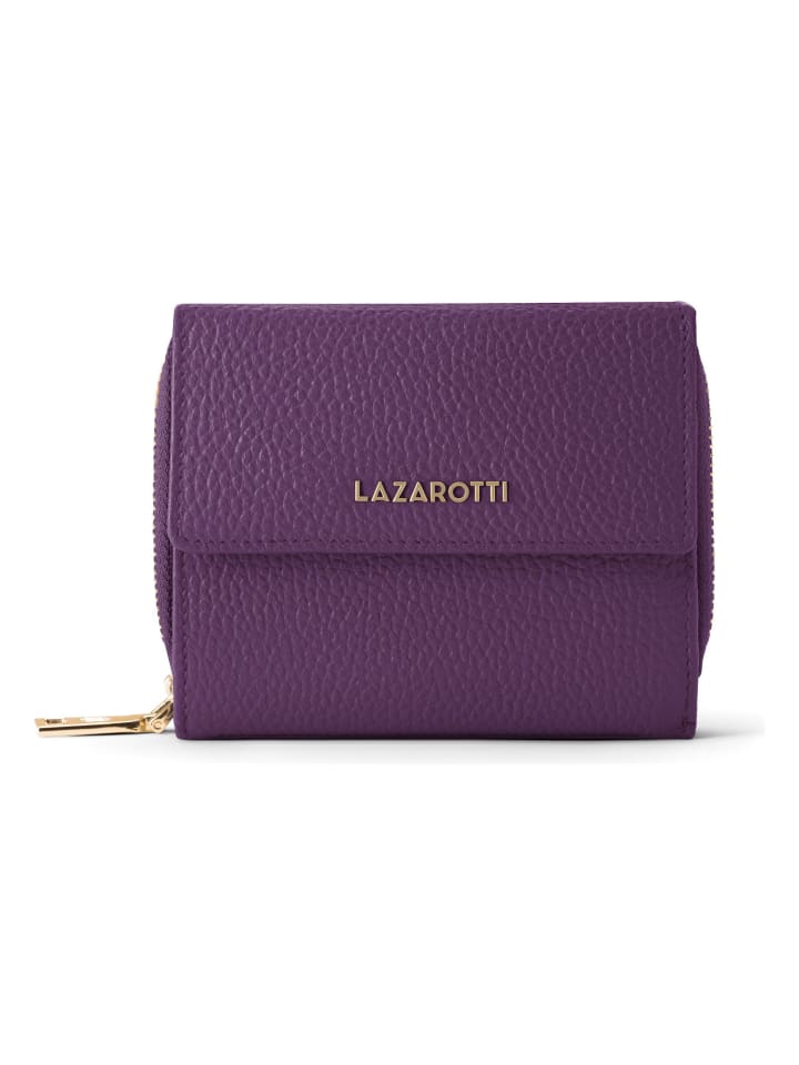 Bologna Leather Zip-Around Geldbörse Leder 12 cm purple