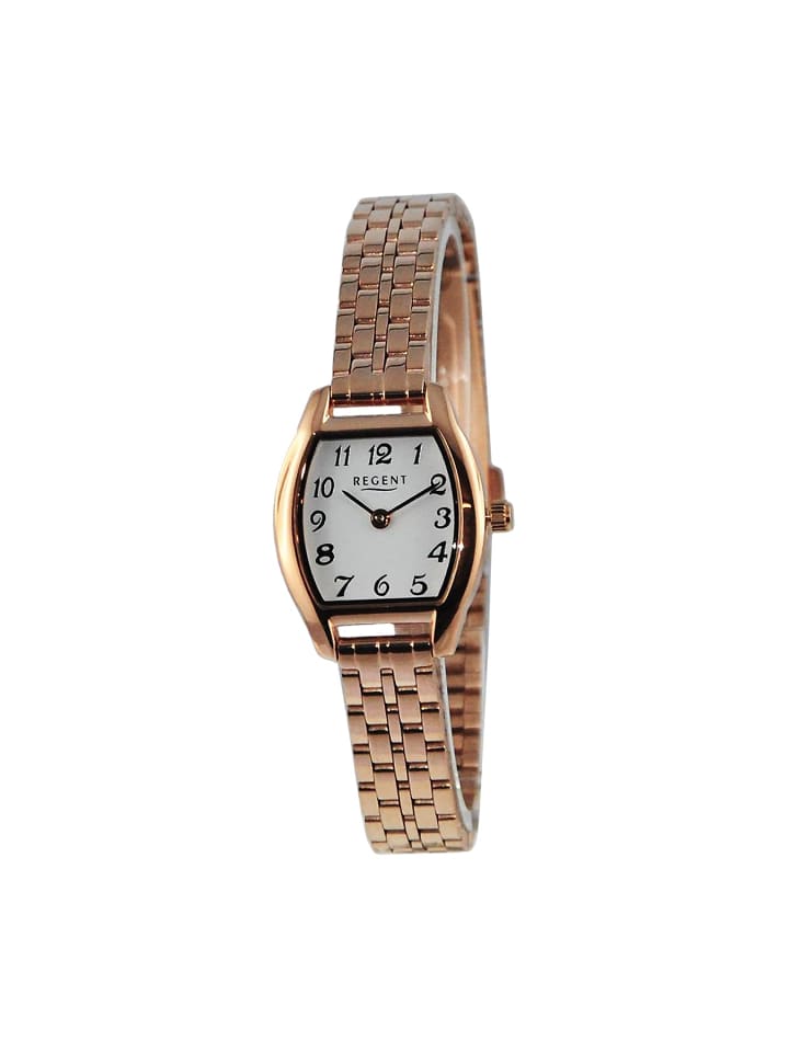 Armbanduhr-Analog rosegold extra groß (ca. 23x30mm) Regent Metallarmband